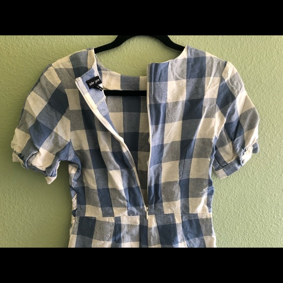 NORDSTROM Blue Plaid Romper - Picture 6 of 7
